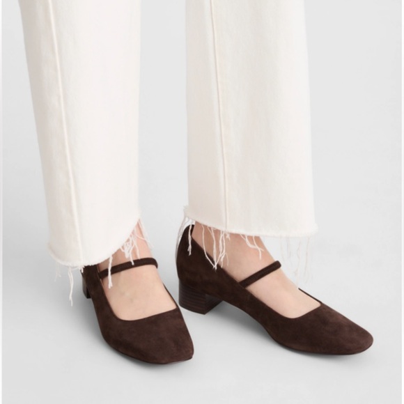 Madewell Shoes - Madewell The Greta Pump Dark Brown Suede Mary Jane Block Heels Womens Size 8 New